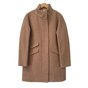 J. CREW Nello Gori Coat in Italian Stadium-Cloth Wool Blend Size 8 Medium Sand